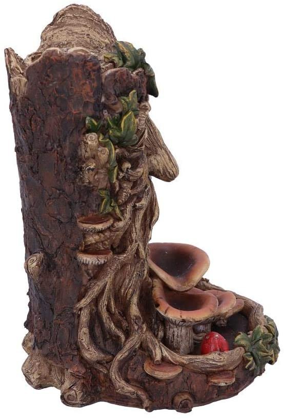 Light Collection~Wisest Dryad Tree Spirit Green Man Backflow Incense Burner, Polyresin, Brown, One Size