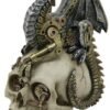 Steampunk Collection~Dragon's Grasp Figurine 22.5cm White, Resin, One Size