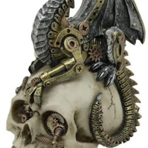 Steampunk Collection~Dragon's Grasp Figurine 22.5cm White, Resin, One Size