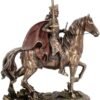 Mythology Collection~ Cold Cast Bronze King Arthur Knight and Horse Figurine 30 Centimeter