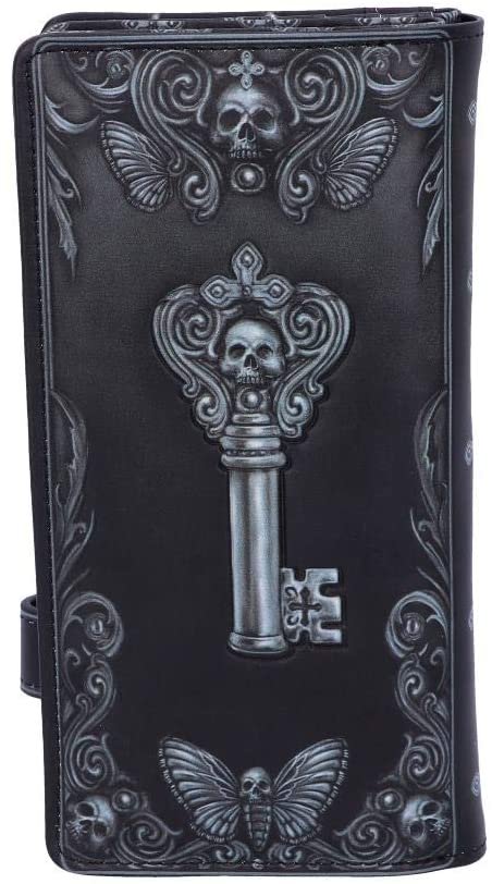 Wiccan Collection~B5117R0 Edgar Allen Poe Nevermore Raven Purse, PU, Black, 18.5cm