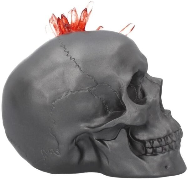 Dark Collection~Garnet Crystal Skull 17.6cm Figurine, Resin, Grey, One Size