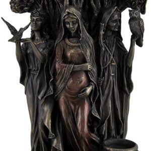 Magicun  Collection~Resin Statues Danu Irish Triple Goddess of The Tuatha De Danann Bronze Finish Statue 6 X 10.5 X 5 Inches Bronze