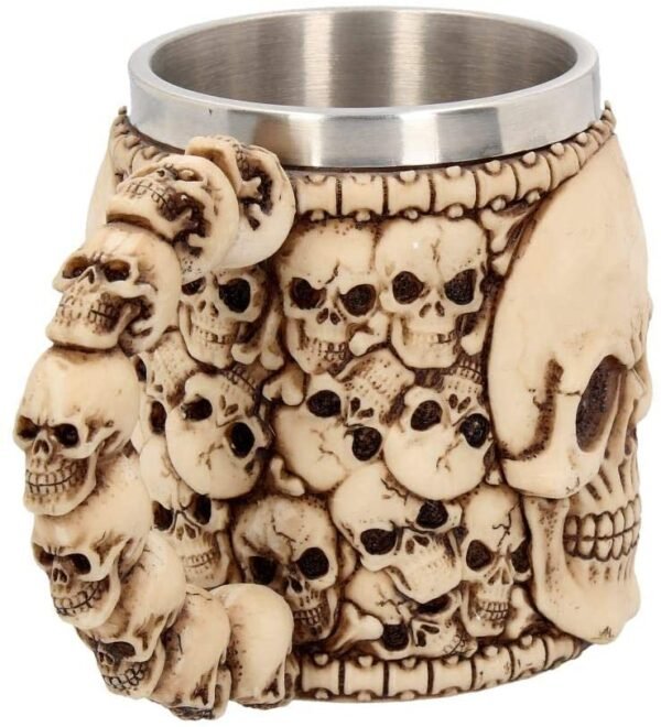 Dark Collection~Tankard Of Skulls Mug 14cm Ivory