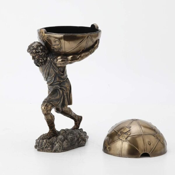 Magic  Collection~Bronzed Atlas Holding Up Celestial Sphere Statue/Storage Box
