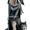 Magicun  Collection~Arcana The Shaman by Ruth Thompson Medicine Woman w/Grey Wolf & Falcon Statue