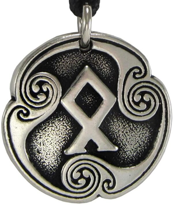 Soloman Pentant~Pewter Othalaz Odal Rune of Heritage Pendant Necklace