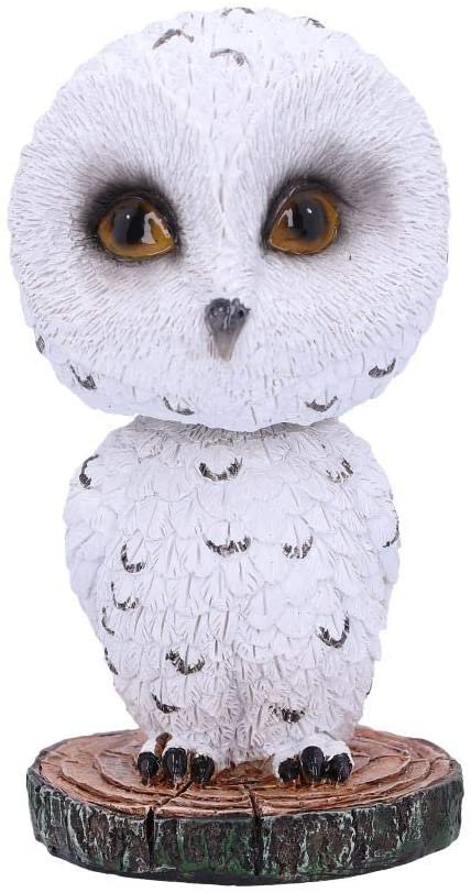 Magicun N.Giftware~Beak Snowy Owl Bobble Head Figurine, Polyresin, White, 10.5cm