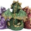 Fantasy Collection~ U5026R0 Tales of Fire Reading Book Dragon Figurine, Polyresin, Multi-Coloured, One Size