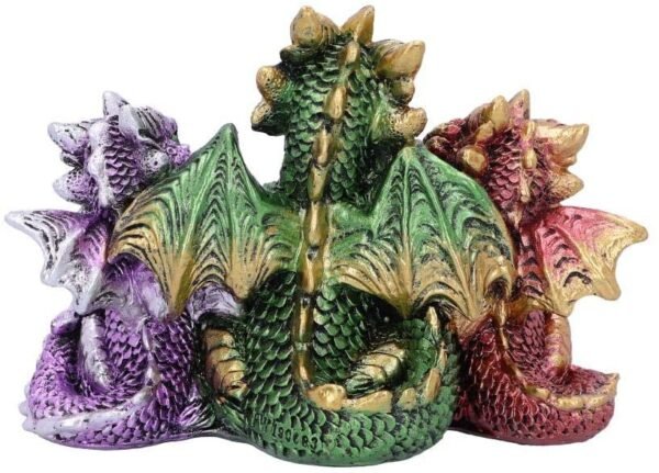 Fantasy Collection~ U5026R0 Tales of Fire Reading Book Dragon Figurine, Polyresin, Multi-Coloured, One Size
