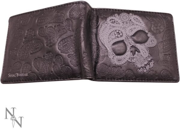 Dark Collection~C1950F6 Abstract Skull Wallet 10cm Black, PU, 11cm