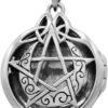 Sterling Silver Crescent Moon Aromatherapy Pentacle Pentagram Locket