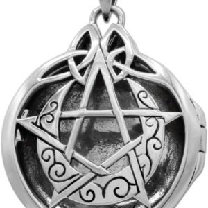 61eolwmnPzL._AC_SL1200 Sterling Silver Crescent Moon Aromatherapy Pentacle Pentagram Locket
