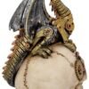 Steampunk Collection~Dragon's Grasp Figurine 22.5cm White, Resin, One Size