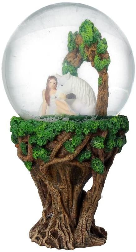 Artist Collections~ Pure Heart Anne Stokes Snowglobe 21cm Green, Resin, 18cm