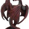 Artist Collections~ Dragon Heart Anne Stokes Valentine's Edition Candle Holder 23cm Red, Resin, One Size