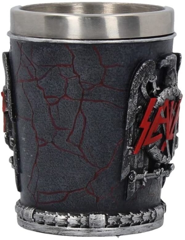 Band Merchandise~ B4132M8 Slayer Shot Glass 7cm Black, Resin w/Stainless Steel Insert