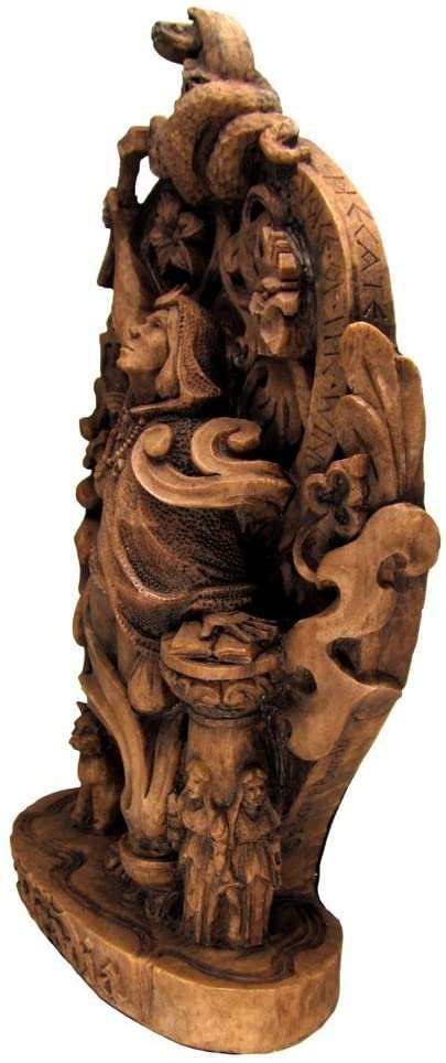 Magicun Altar~Dryad Design Aradia Statue Goddess of Witchcraft Statue in Wood Finish