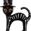 Grindstore Day Of The Dead Cat In The Hat Black Ornament 20cm