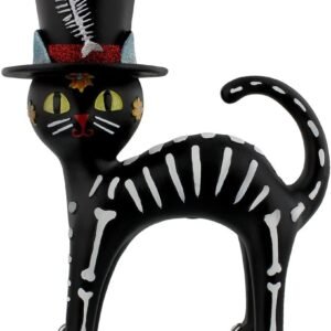 Grindstore Day Of The Dead Cat In The Hat Black Ornament 20cm