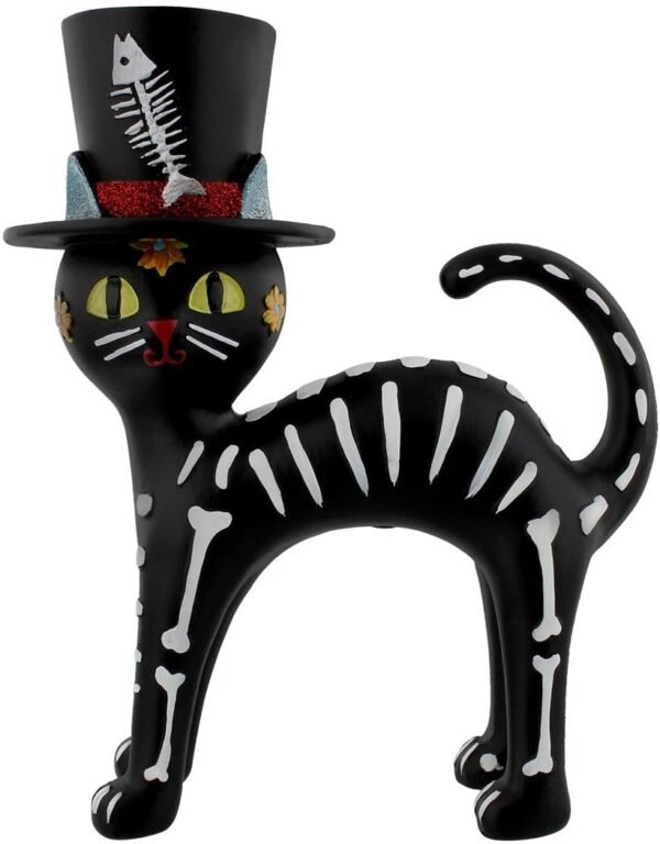 Grindstore Day Of The Dead Cat In The Hat Black Ornament 20cm