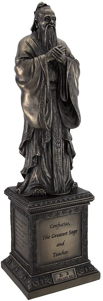 Magic  Collection~Chinese Philosopher Confucius on Engraved Pedestal Figure