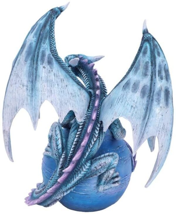 Fantasy Collection~ Mercury Guardian Turquoise Planet Dragon Figurine, Polyresin, Blue, One Size