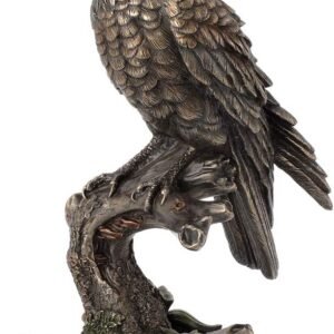 Magic  Collection~9.5 Inch Kestrel Falcon Antique Bronze Finish Animal Wild Life Birds Hawk Eagle Sculpture Collectible Figurine