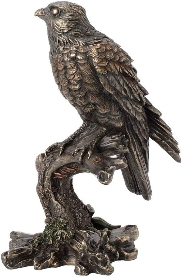 Magic  Collection~9.5 Inch Kestrel Falcon Antique Bronze Finish Animal Wild Life Birds Hawk Eagle Sculpture Collectible Figurine