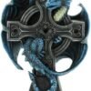 Artist Collections~ Draco Candela Anne Stokes 18cm Candle Holder, Resin, Blue