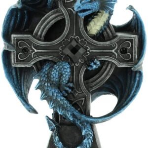 Artist Collections~ Draco Candela Anne Stokes 18cm Candle Holder, Resin, Blue