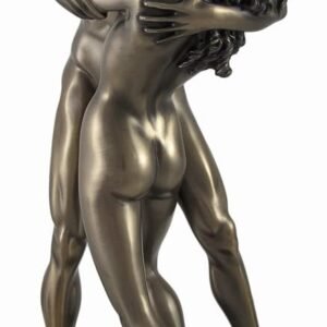 Magicun  Collection~Bronzed Nude Lovers in a Passionate Embrace Sharing a Kiss Statue