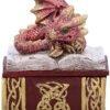 Fantasy Collection~ U5024R0 Red Bedtime Stories Dragon Book Box, Polyresin, One Size