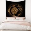 Tarot Style Tapestry Golden Moon Eye Floral Burning Sun Stars  Divination Wall Hanging Hall Home Decor Bedroom Living Room Tablecloth Blanket