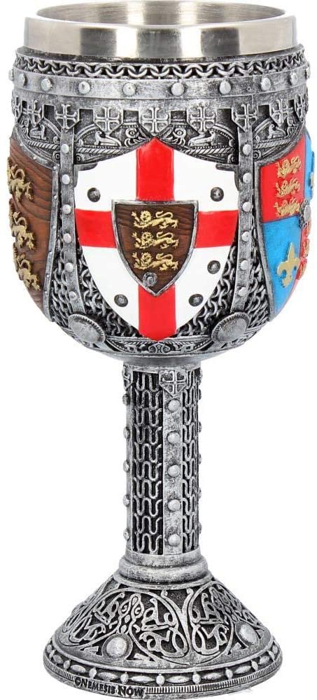 Mythology Collection~ English Goblet 17cm Grey, Resin w/Stainless Steel Insert