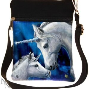 Artist Collections~ Sacred Love Lisa Parker Shoulder Bag 23cm Black, PU and Canvas