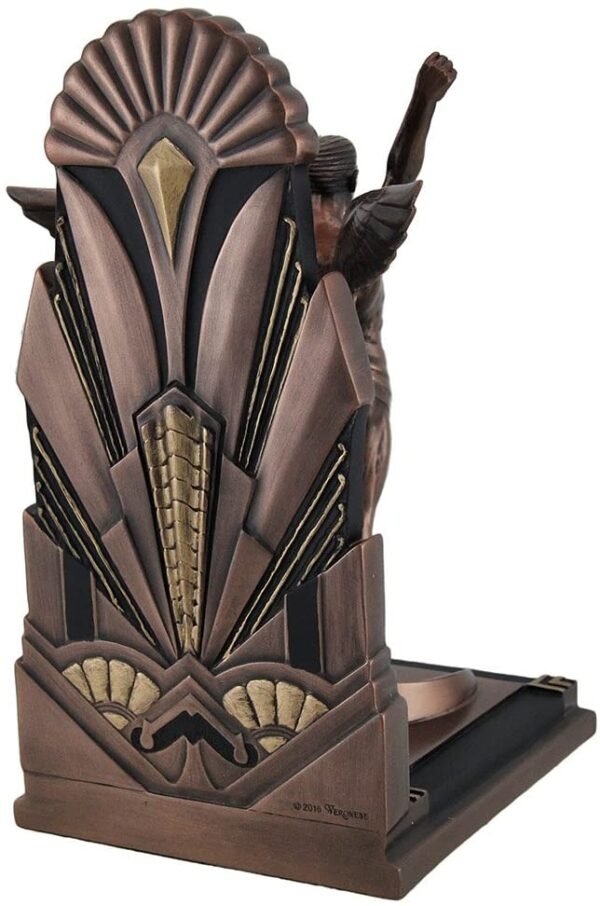 Magic  Collection~The Winged Man Metallic Copper Finish Art Deco Single Bookend Statue