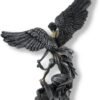 Magic  Collection~Pewter and Gold Finish St. Michael Defeating Lucifer Statue
