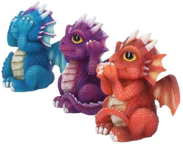 Nemesis Now B3756K8 Three Wise Dragonlings Figurine 8.5cm Red, Resin