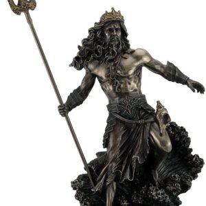 Magic  Collection~Poseidon Greek God of The Sea Commanding Waves Statue 20 Inch