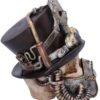 Steampunk Collection~Steampunk Breathe Easy Venetian Mask Skull Ornament, Silver, 19.5cm