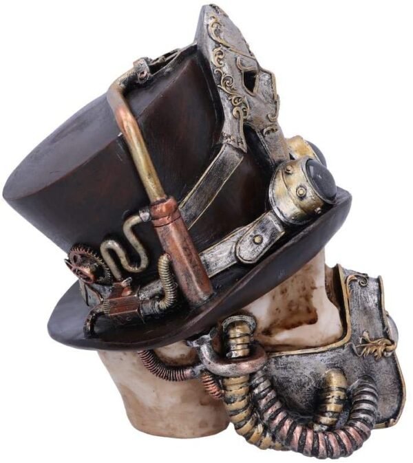 Steampunk Collection~Steampunk Breathe Easy Venetian Mask Skull Ornament, Silver, 19.5cm