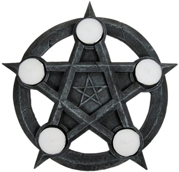 Magicun N.Giftware~Pentagram Tealight Holder 32cm Grey