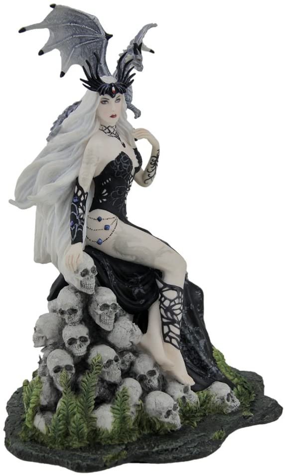 Magic  Collection~Nene Thomas Mad Queen Hand Painted Fantasy Statue 7 X 9.75 X 6 Inches Gray