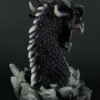 Magicun  Collection~Hand Painted Obsidian Dragon Bust Statue with LED Lights