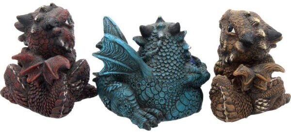 Fantasy Collection~ Citrene Aquamarine Ruby Set of 3 8cm, Resin, Multi-Coloured