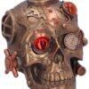 Magicun N.Giftware~Steampunk Under Pressure Modified Skull Ornament, Polyresin, Bronze, 14.8cm