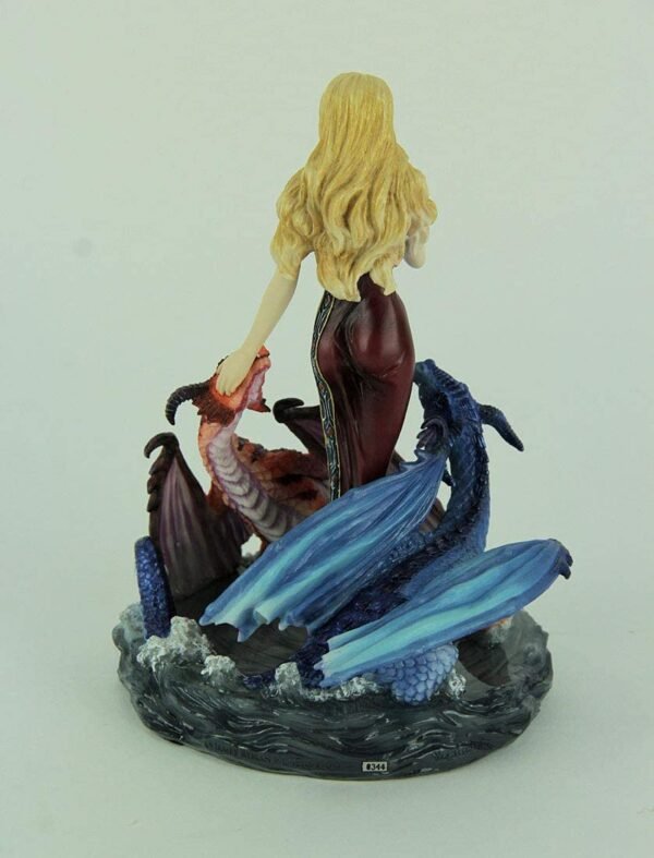 Magic  Collection~Resin Statues James Ryman Dragon Bathers Statue 4.5 X 7.5 X 4 Inches Red