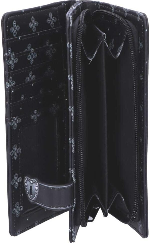 Dark Collection~B5117R0 Edgar Allen Poe Nevermore Raven Purse, PU, Black, 18.5cm