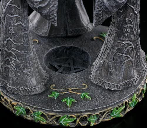Wiccan Collection~Magik Circle Oil Burner 16cm Grey, Resin
